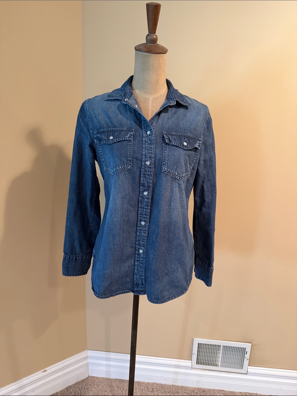 J. Crew Denim Slim Fit Faux Opal Snap Shirt
